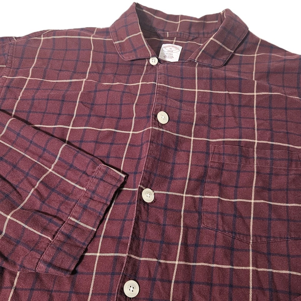 Brooks Brothers Red‎ Plaid Pajama Top Adult Light Flannel Check Shirt XL L/S
